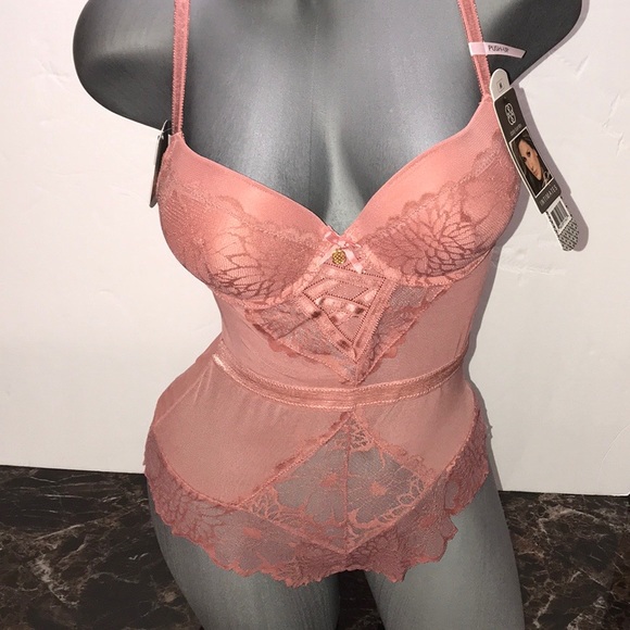 Daisy Fuentes Push Up Teddy Bodysuit Mesh & Lace.Size Medium. - Picture 6 of 15